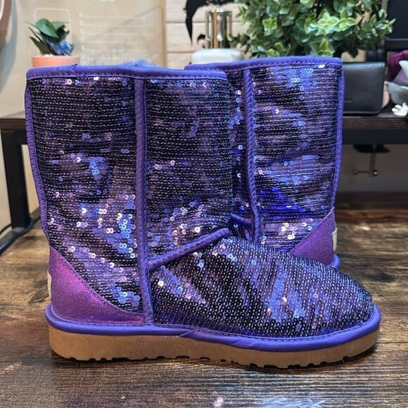 Ugh Purple Sequin Boots‎ size 7 - Picture 6 of 11